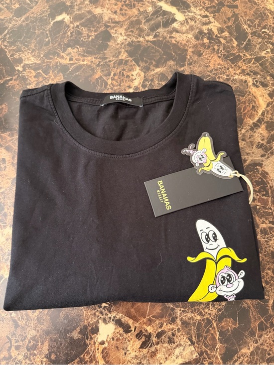 Bananas Monkeys Tops - NWT Bananas Monkey Black Graphic T-Shirt XL 100% Cotton Oversized Unisex